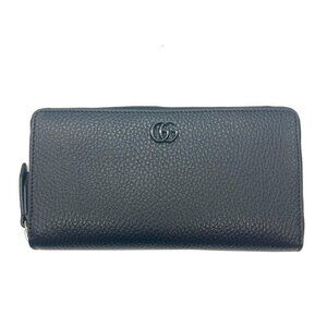 Gucci GG Marmont Round Long Wallet Leather Black